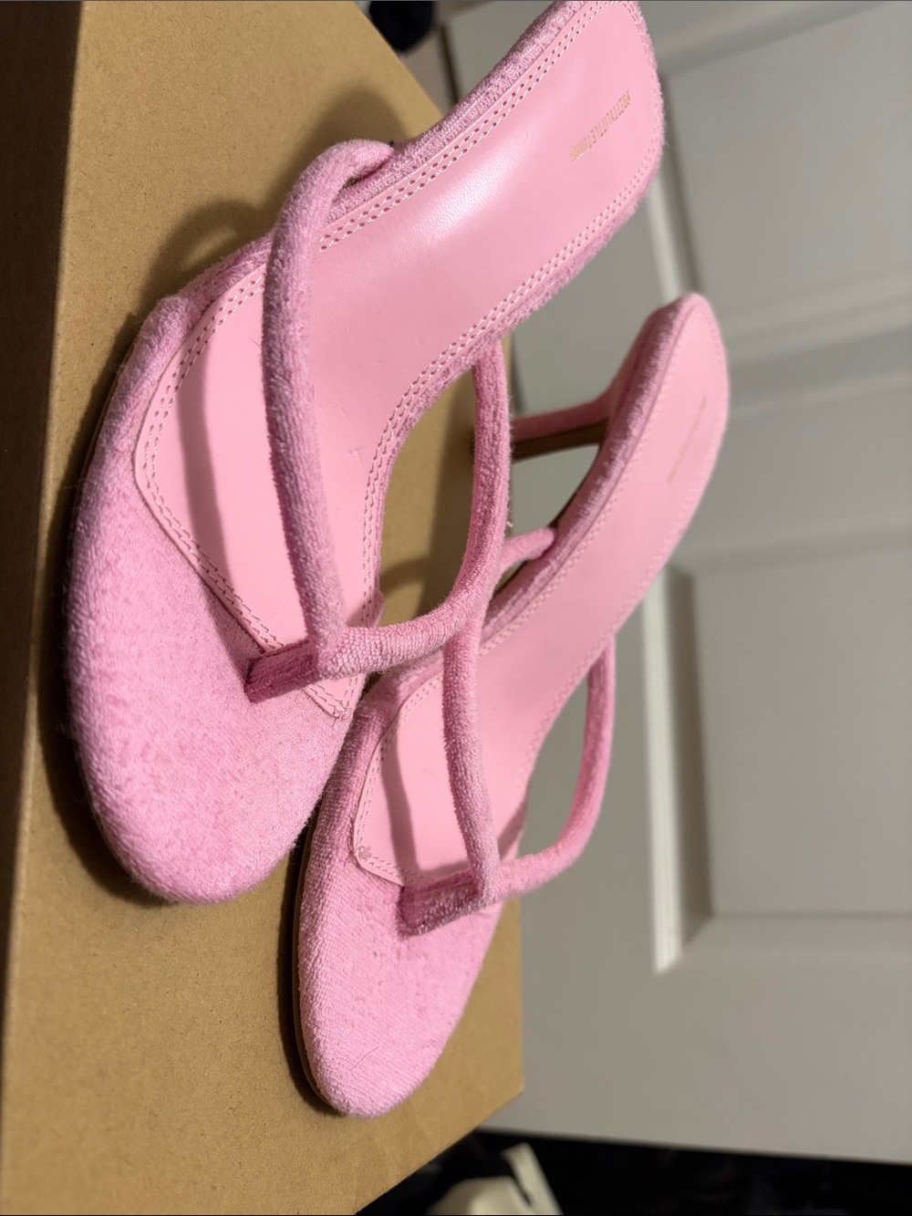 PrettyLittleThing Pink Strappy Square-Toe Heels